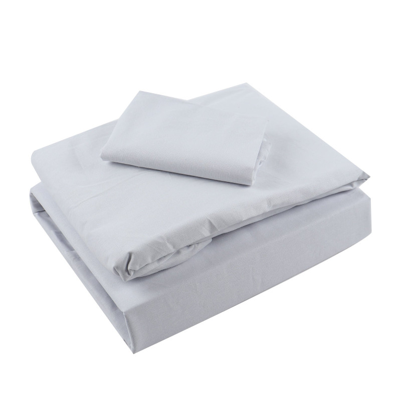 Lenjerie de pat, 1 persoana, bumbac 100%, 160 x 200 cm, alb, 3 piese