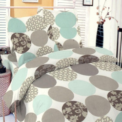 Lenjerie de pat, 2 persoane, Deluxe Pucioasa Pacific, bumbac 100%, 4 piese, multicolor