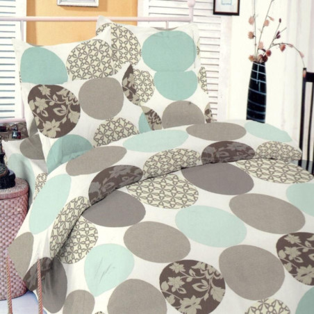 Lenjerie de pat, 2 persoane, Deluxe Pucioasa Pacific, bumbac 100%, 4 piese, multicolor