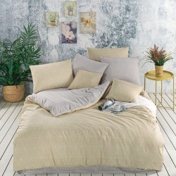 Lenjerie de pat Dream, 2 persoane, bumbac ranforce 100 %, cappuccino, 4 piese