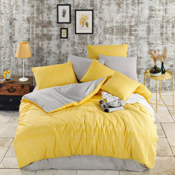Lenjerie de pat Dream, 2 persoane, bumbac ranforce 100 %, galben, 4 piese