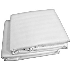 Lenjerie de pat Microfibra satin, 2 persoane, poliester 100%, 4 piese, alb