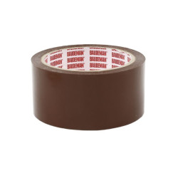 Banda adeziva pentru ambalare Baudeman, cu suport BoPP, maro, 60 m x 48 mm