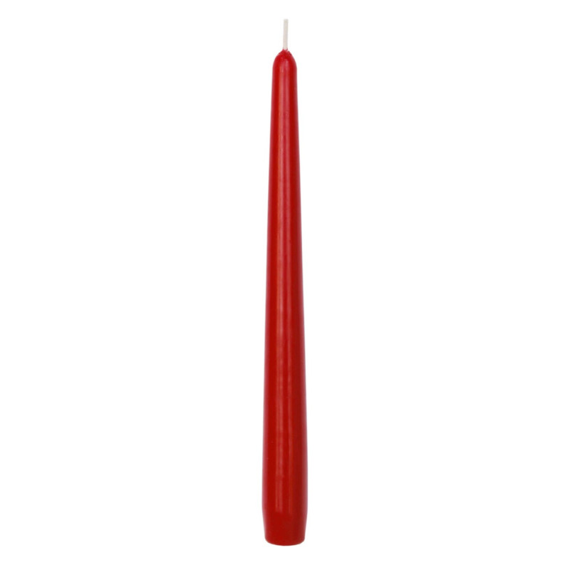 Lumanare decorativa, conica, rosu, 24.5 cm
