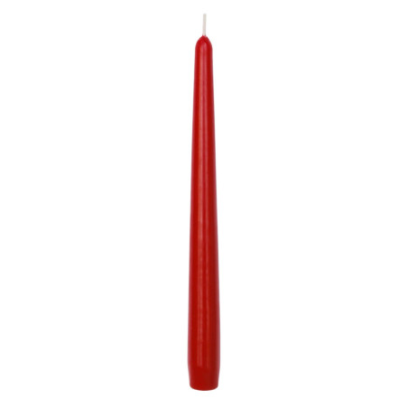 Lumanare decorativa, conica, rosu, 24.5 cm