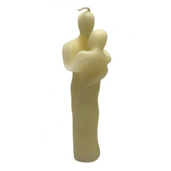 Lumanare parfumata decorativa Hug, Aroma Land, ceara, vanilie, 15 cm, timp de ardere 14 h