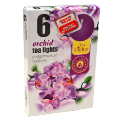 Lumanare parfumata tip pastila LP6321, timp ardere 4 ore, aroma orhidee, set 6 bucati