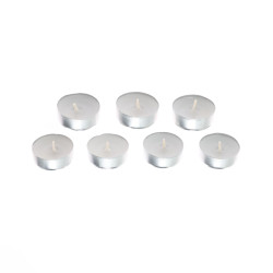 Lumanare tip pastila, aluminiu, timp ardere 4 ore, alb, punga 100 bucati