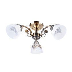 Lustra Prato LY-3225, 3 x E27, bronz + alb, clasica