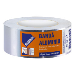 Banda adeziva pentru izolare termica, Baudeman, aluminiu, 50 m x 50 mm