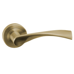 Maner cu rozeta rotunda pentru usa interior, Yale Milano, aluminiu, bronz antic, 120 x 54 mm