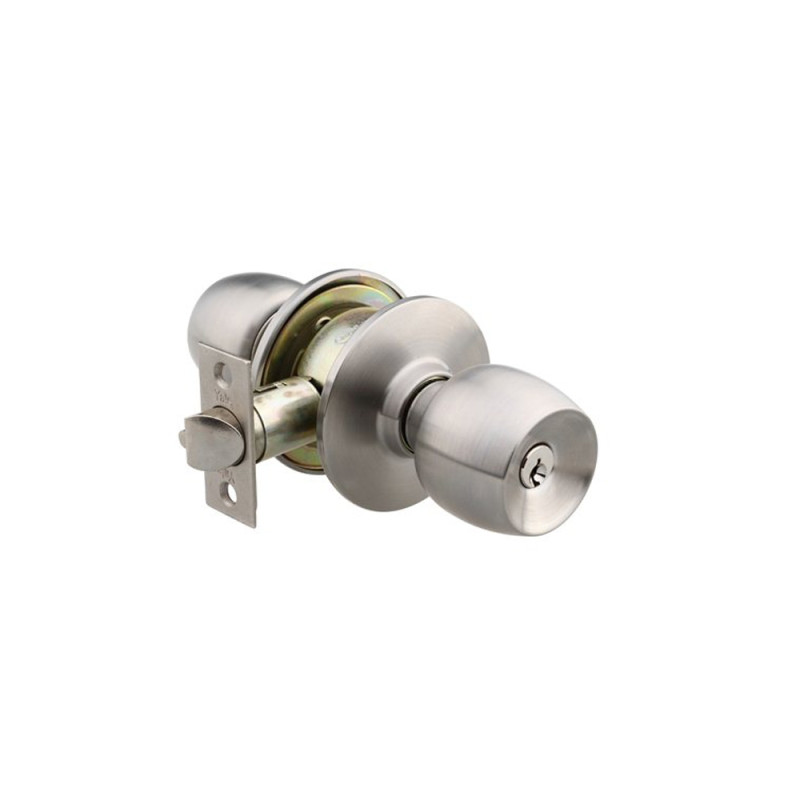 Maner cu rozeta rotunda pentru usa intrare, Knobset, tip buton, inox, nichel satin, 60 mm Maner cu rozeta rotunda pentru usa intrare, Knobset, tip buton, inox, nichel satin, 60 mm