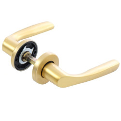 Maner cu rozeta rotunda pentru usa lemn, Clara Gato BB(K)RR50F4, aluminiu, bronz, 120 x 50 mm