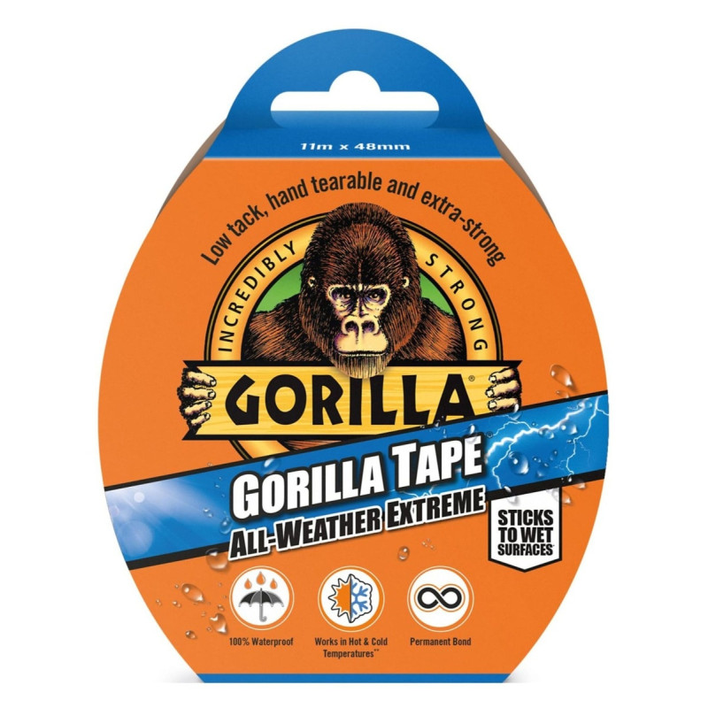 Banda adeziva pentru reparatii, Gorilla All Weather Extreme, poliester, 48 mm x 11 m Banda adeziva pentru reparatii, Gorilla All Weather Extreme, poliester, 48 mm x 11 m