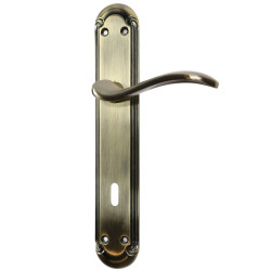 Maner usa interior, cu sild, Gato Petra, pentru cheie, zamac, bronz antic, 90 mm