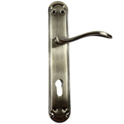 Maner usa interior, cu sild, Gato Petra, pentru cilindru, zamac, bronz antic, 90 mm