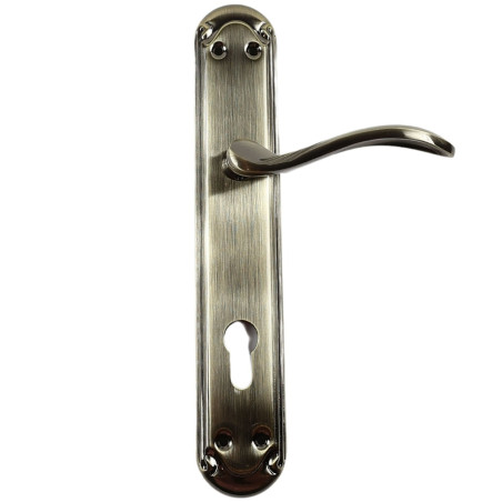 Maner usa interior, cu sild, Gato Petra, pentru cilindru, zamac, bronz antic, 90 mm