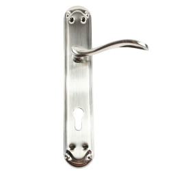 Maner usa interior, cu sild, Gato Petra, pentru cilindru, zamac, satin nichel, 90 mm