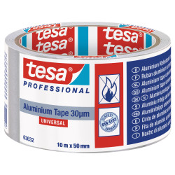 Banda adeziva pentru reparatii, tesa 63632, aluminiu, 10 m x 50 mm