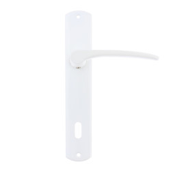 Maner usa interior, cu sild, Urbis 670, pentru cheie, metal, alb, 90 mm