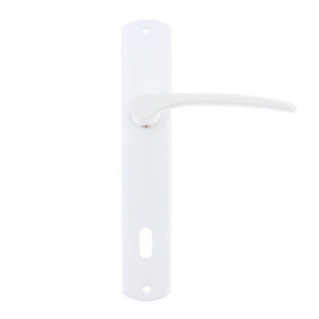 Maner usa interior, cu sild, Urbis 670, pentru cheie, metal, alb, 90 mm