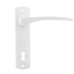 Maner usa interior, cu sild, Urbis, pentru cheie, metal, alb, 72 mm