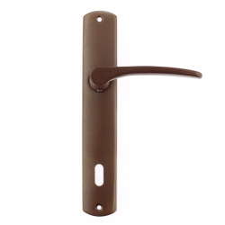 Maner usa interior, cu sild, Urbis, pentru cheie, metal, maro, 90 mm