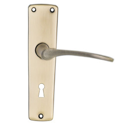 Maner usa interior, cu sild, Urbis, pentru cheie, otel, antic brass, 54 mm