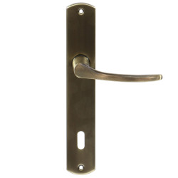 Maner usa interior, cu sild, Urbis, pentru cheie, otel, antic brass, 90 mm