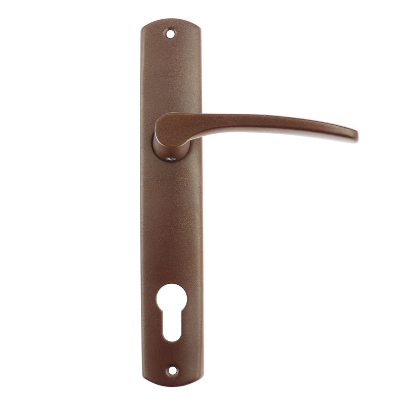 Maner usa interior, cu sild, Urbis, pentru cilindru, metal, maro, 90 mm
