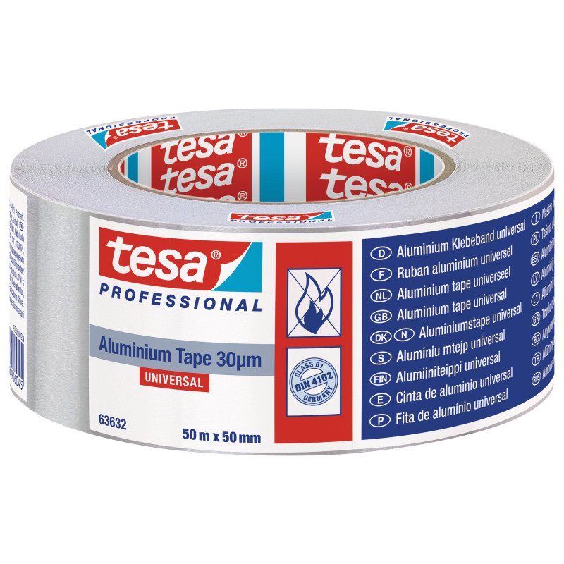 Banda adeziva pentru reparatii, tesa 63632, aluminiu, 50 m x 50 mm Banda adeziva pentru reparatii, tesa 63632, aluminiu, 50 m x 50 mm