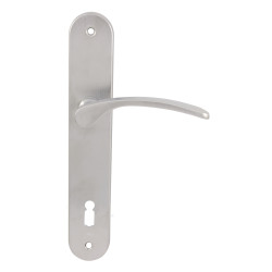 Maner usa interior, cu sild, Verofer Vienetta, pentru cheie, zamac, crom satinat, 90 mm
