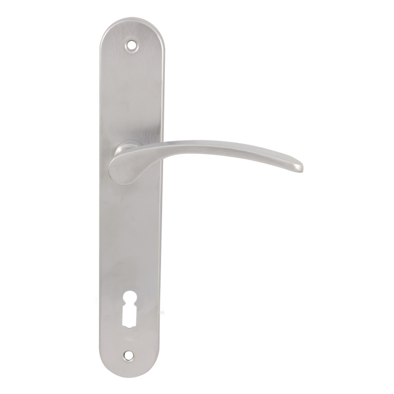 Maner usa interior, cu sild, Verofer Vienetta, pentru cheie, zamac, crom satinat, 90 mm