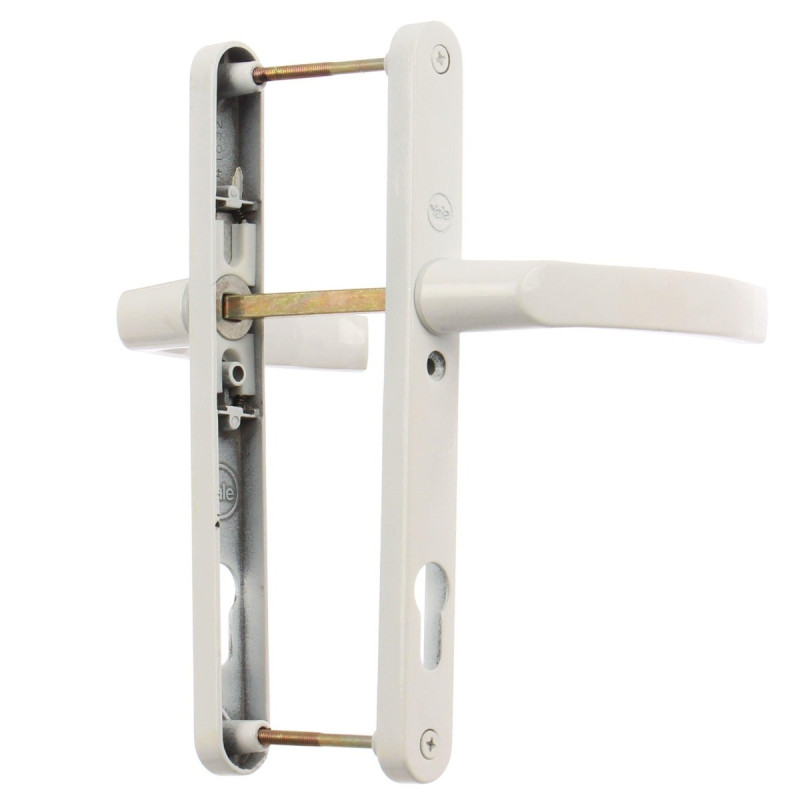 Maner usa PVC, cu sild, 35 A023 92 3P 5001, pentru cilindru, metal, alb, 92 mm Maner usa PVC, cu sild, 35 A023 92 3P 5001, pentru cilindru, metal, alb, 92 mm