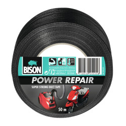 Banda adeziva texturata pentru reparatii, Bison Power Repair, polietilena, negru, 50 mm x 50 m