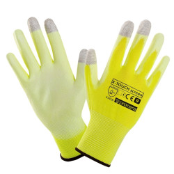 Manusi de protectie Procera X-Touch Screen, poliester, galben, marimea 10
