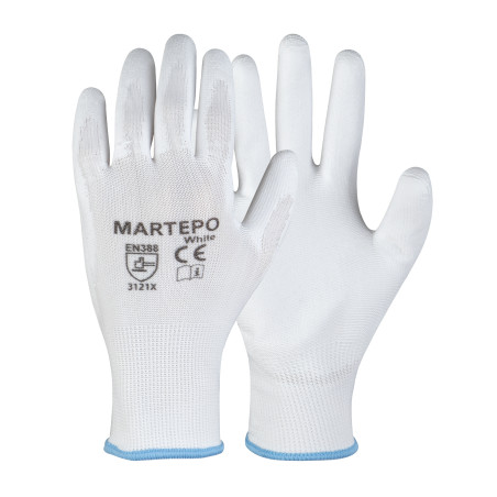Manusi Marvel Martepo, fibre sintetice + poliuretan, alb, marimea 7