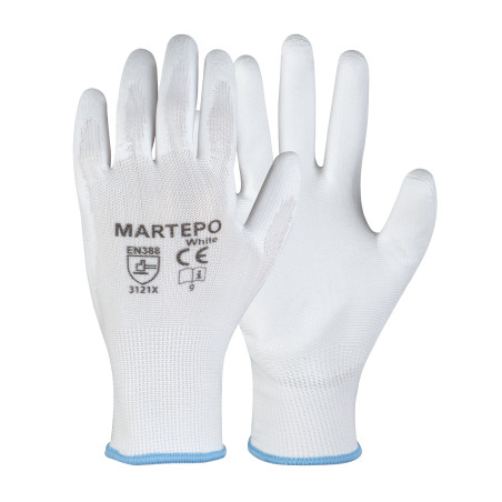 Manusi Marvel Martepo, fibre sintetice + poliuretan, alb, marimea 9