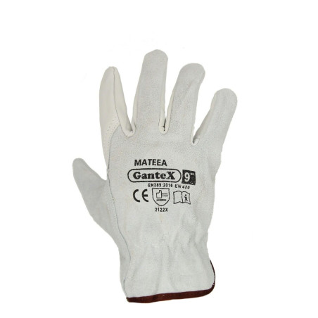 Manusi Mateea 1218, din piele integrala + piele spalt bovina, marimea 8