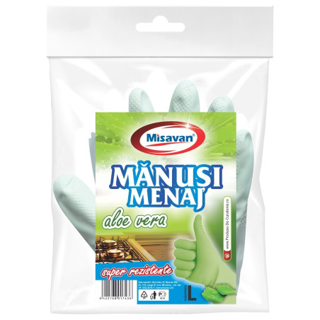 Manusi menaj Misavan cu aloe vera, marimea L, latex, verde