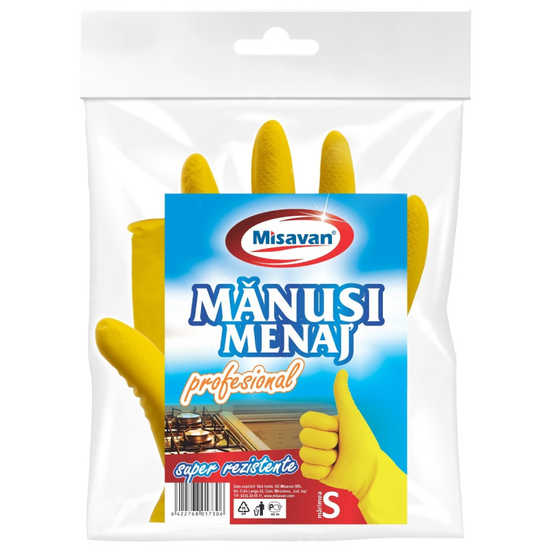 Manusi menaj Misavan, profesionale, marimea S, latex