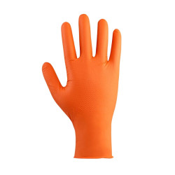 Manusi protectie unica folosinta, pentru menaj, Sentino Orange, nitril, portocaliu, marimea L, set 50 bucati