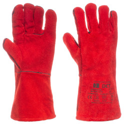 Manusi sudura DCT, piele spalt, rosu, marimea 10