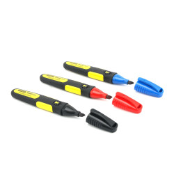 Marker pemanent Stanley Fatmax 0-47-315, varf lat, negru / rosu / albastru, set 3 bucati