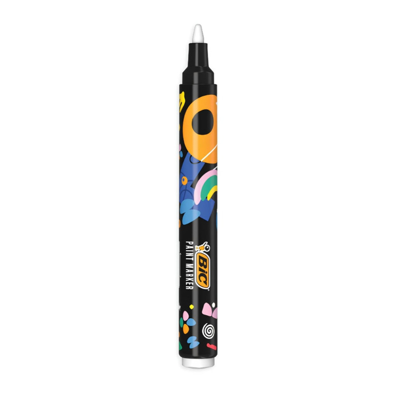 Marker permanent cu cerneala acrilica, BIC Intensity, pentru diverse suprafete, alb