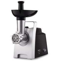 Masina de tocat carne, electrica, Tefal NE109838, functie Reverse, 1.7 kg/min, 1400 W, negru + argintiu, accesoriu carnati, acce