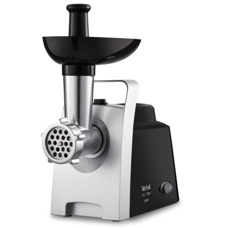 Masina de tocat carne, electrica, Tefal NE109838, functie Reverse, 1.7 kg/min, 1400 W, negru + argintiu, accesoriu carnati, acce