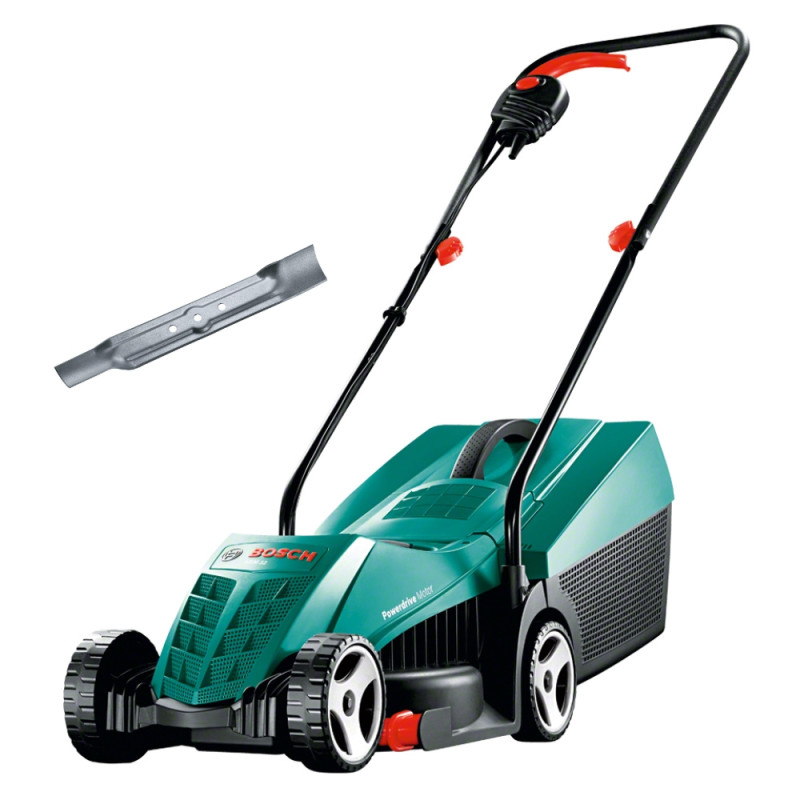 Masina de tuns iarba, electrica, Bosch ARM 3200, 1200 W, latime taiere 32 cm, cutit de rezerva inclus