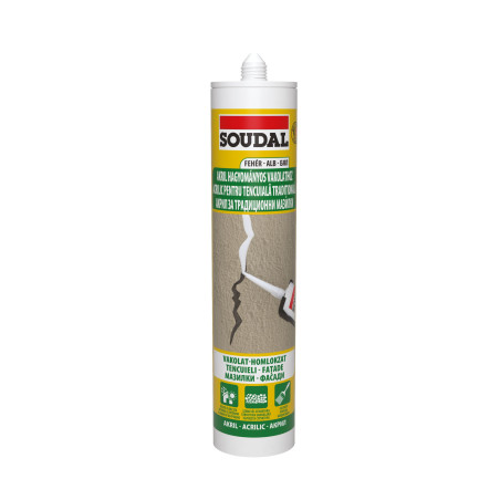 Mastic acrilic tencuiala, Soudal, alb, 280 ml