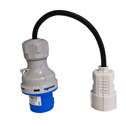 Adaptor fisa industriala monofazica 3P + priza contact de protectie 16A, 230V, 34-901